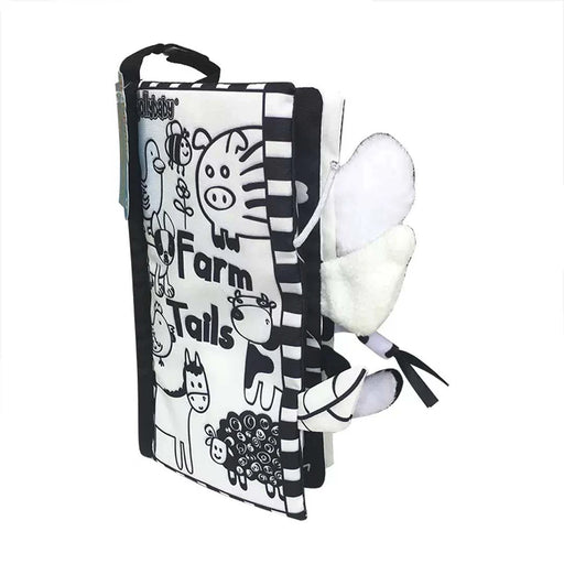 Bean Kids - JollyBaby Black & White Farm Tails Cloth Book 嬰兒黑白色農場尾巴布書