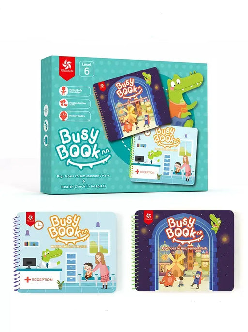 Bean Kids - 4+ Little Crocodile Nurturing Concentration Busy Game Booket 1 Set 2 Booklets 4+ 小鱷魚培養專注力遊戲貼貼書1套2本
