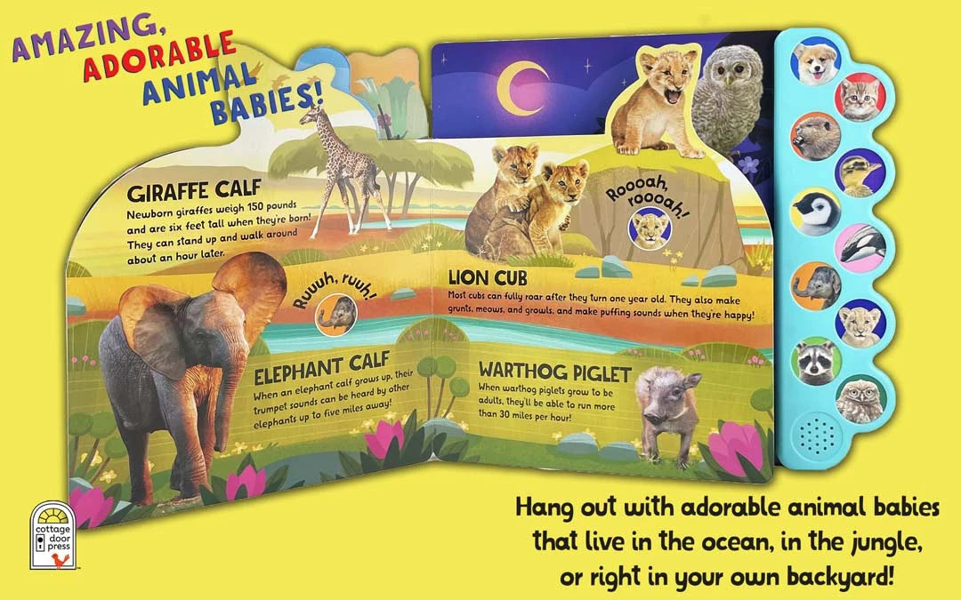 Bean Kids - Amazing, Adorable Animal Babies!: Listen to Baby Animals - 10-Button Children's Sound Book