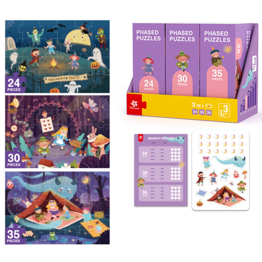 Bean Kids - 2+ Big Pieces Staged Puzzles 1 Set 3 Boxes - Fairy Tale 1+ 大塊進階式拼圖1套3盒 - 童話故事