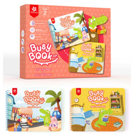 Bean Kids - 1+ Little Crocodile Early Education Busy Game Booket 1 Set 2 Booklets 1+ 小鱷魚早教遊戲貼貼書1套2本