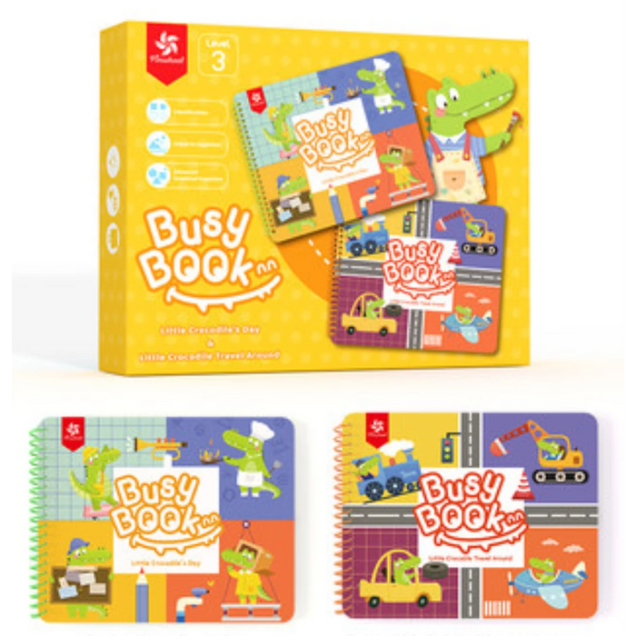 Bean Kids - 2+ Little Crocodile Early Education Busy Game Booket 1 Set 2 Booklets 2+ 小鱷魚早教遊戲貼貼書1套2本