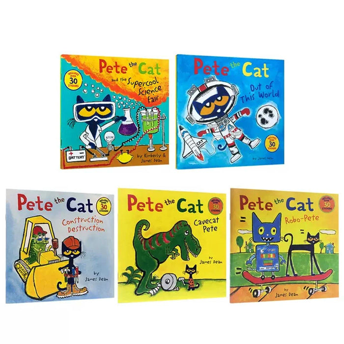 Bean Kids - Pete the Cat's Sticker Story Book Collection 1 Set 5 Books